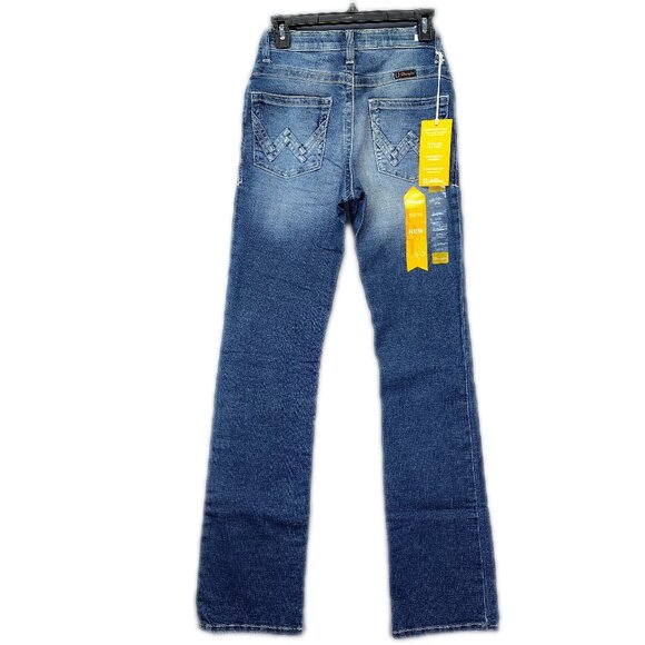 Wrangler Willow Women's Junior Boot Cut Riding Blue Denim Jeans - Picture 1 of 10